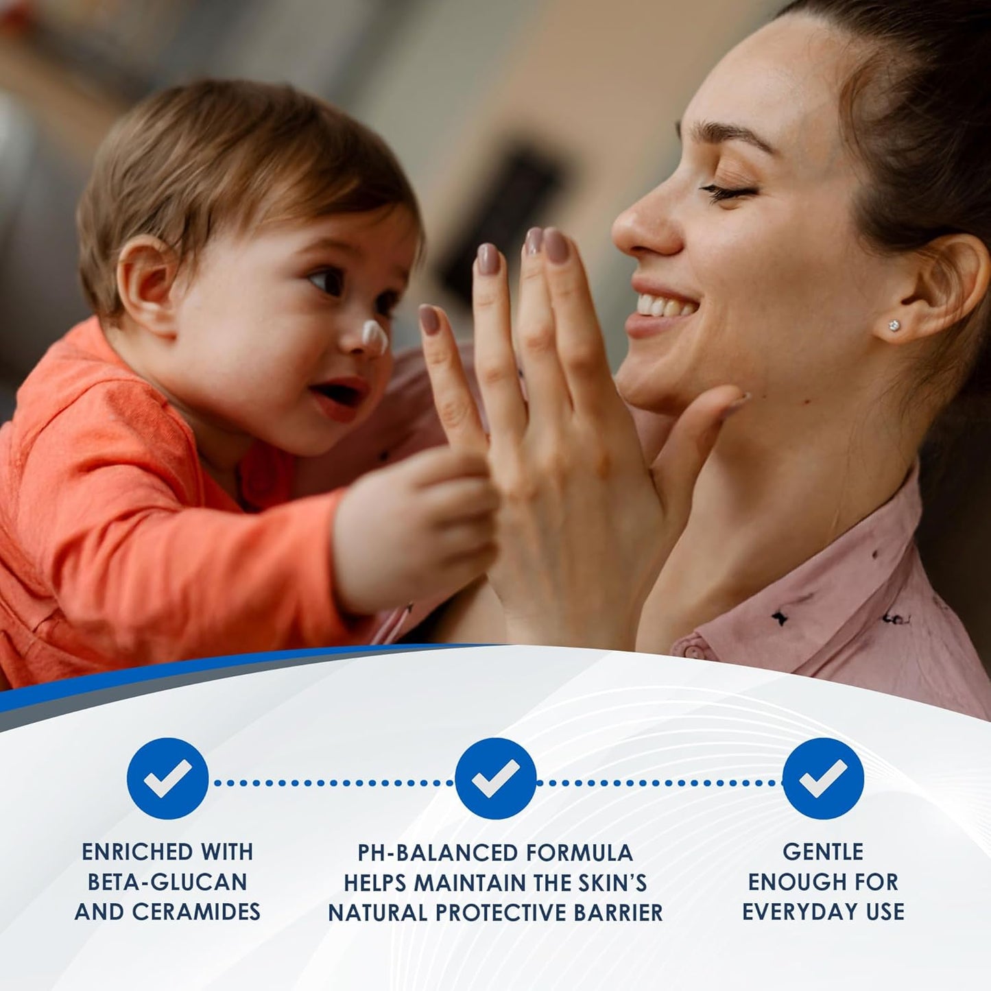 ph-balanced, unscented, mild cream suitable for all ages from newborn to adult
