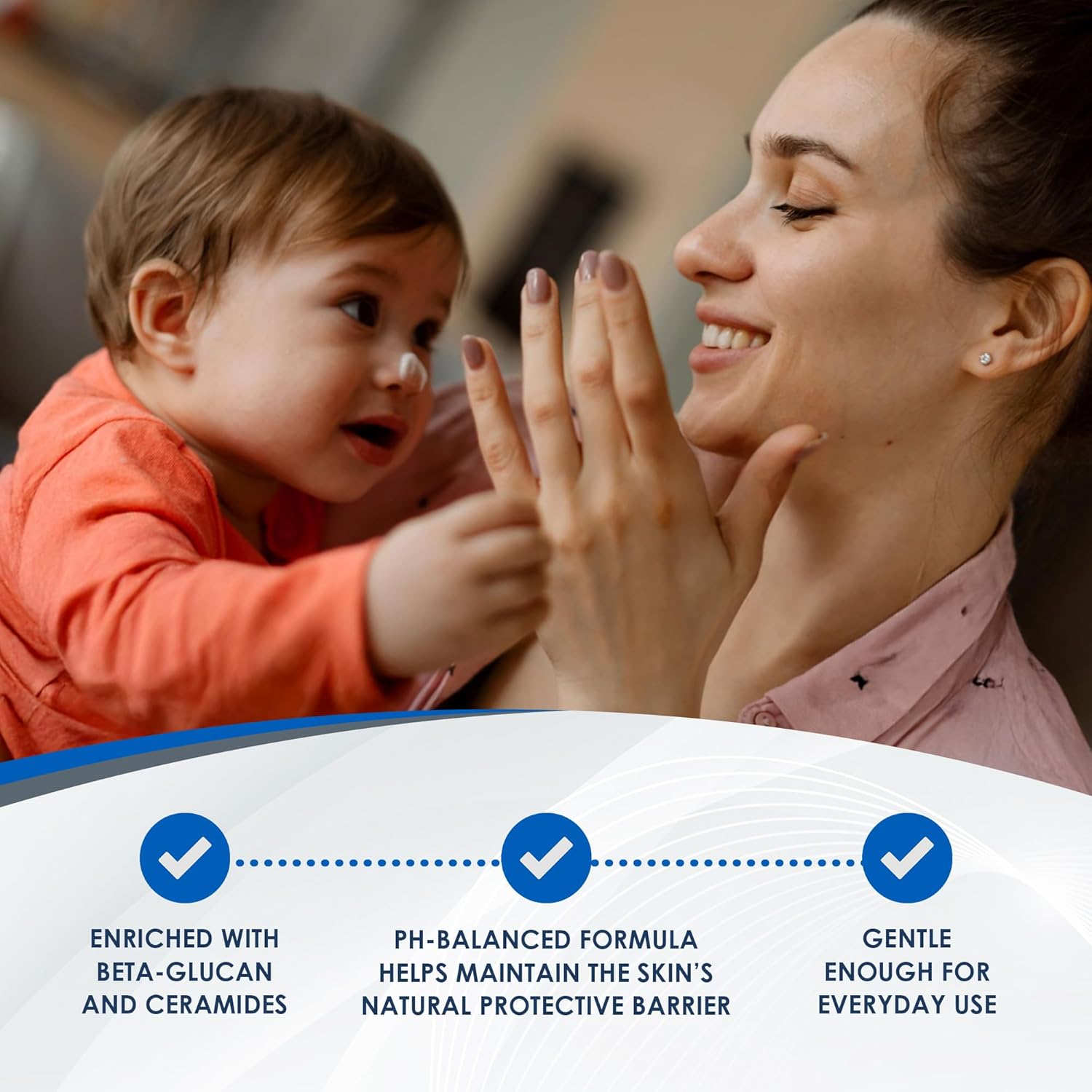 ph-balanced, unscented, mild cream suitable for all ages from newborn to adult