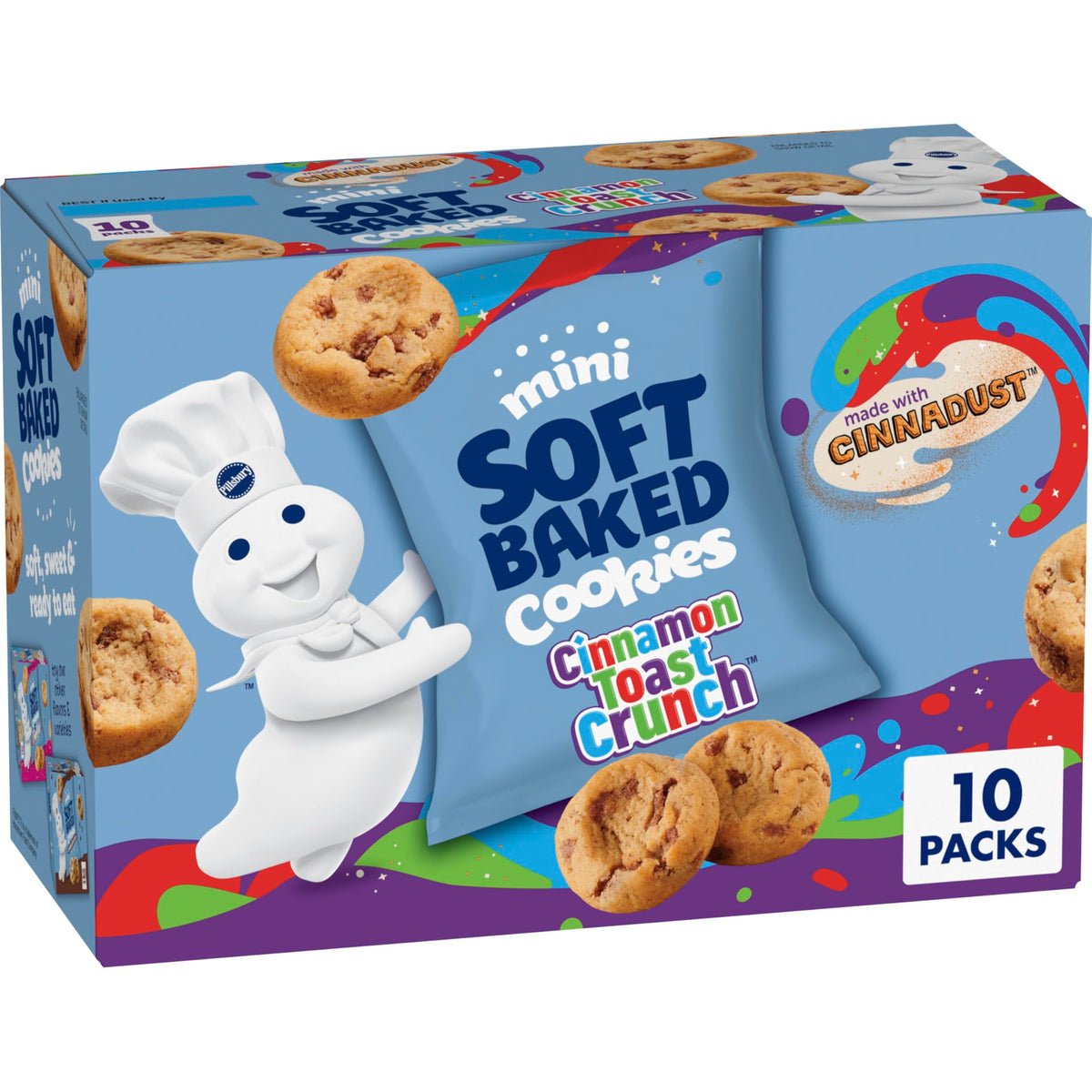 Pillsbury Mini Soft Baked Cookies – Office Break Room Pantry Snack for Shared Team Snacking & Conference Room Treats, 10-Count Box
