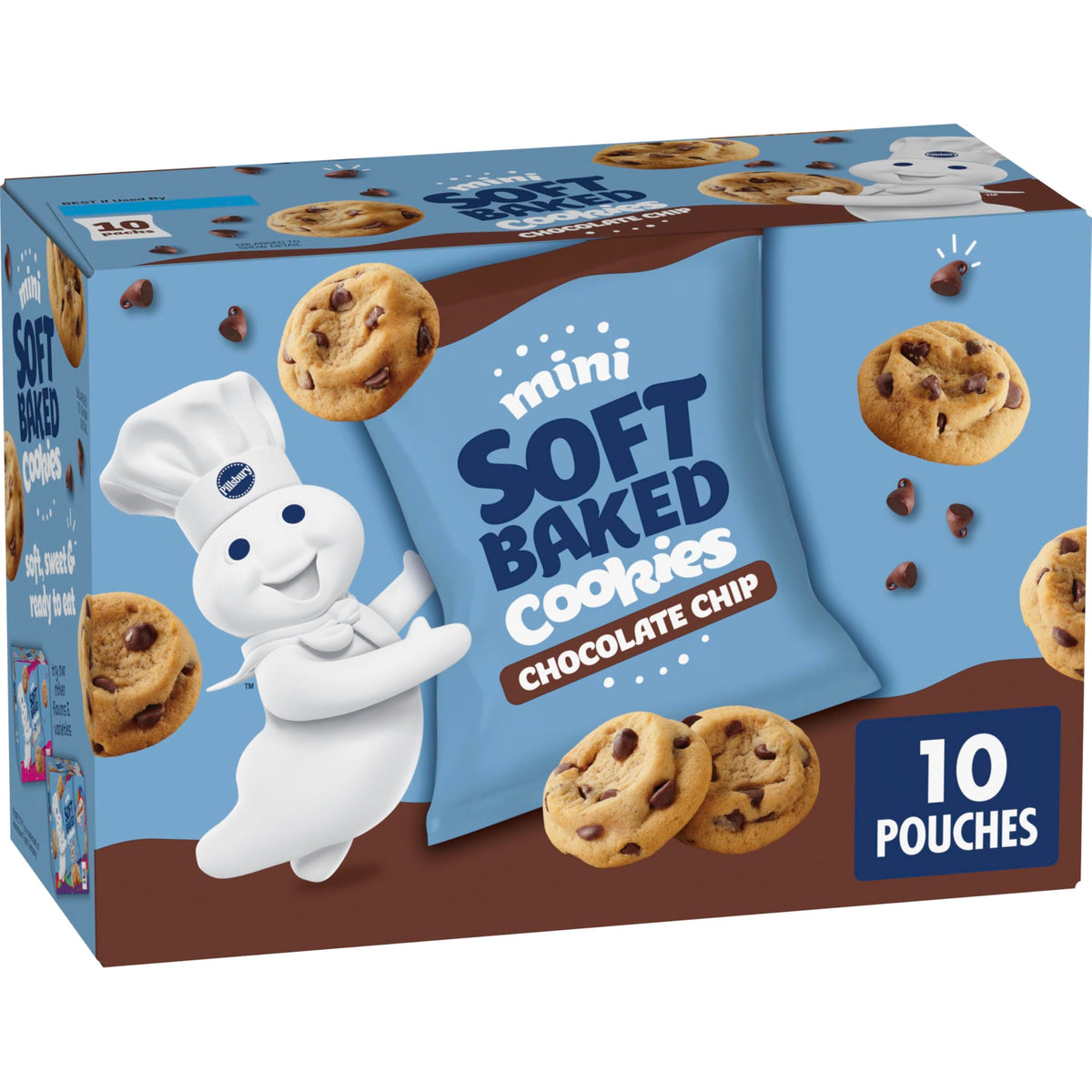 Pillsbury Mini Soft Baked Cookies – Office Break Room Pantry Snack for Shared Team Snacking & Conference Room Treats, 10-Count Box