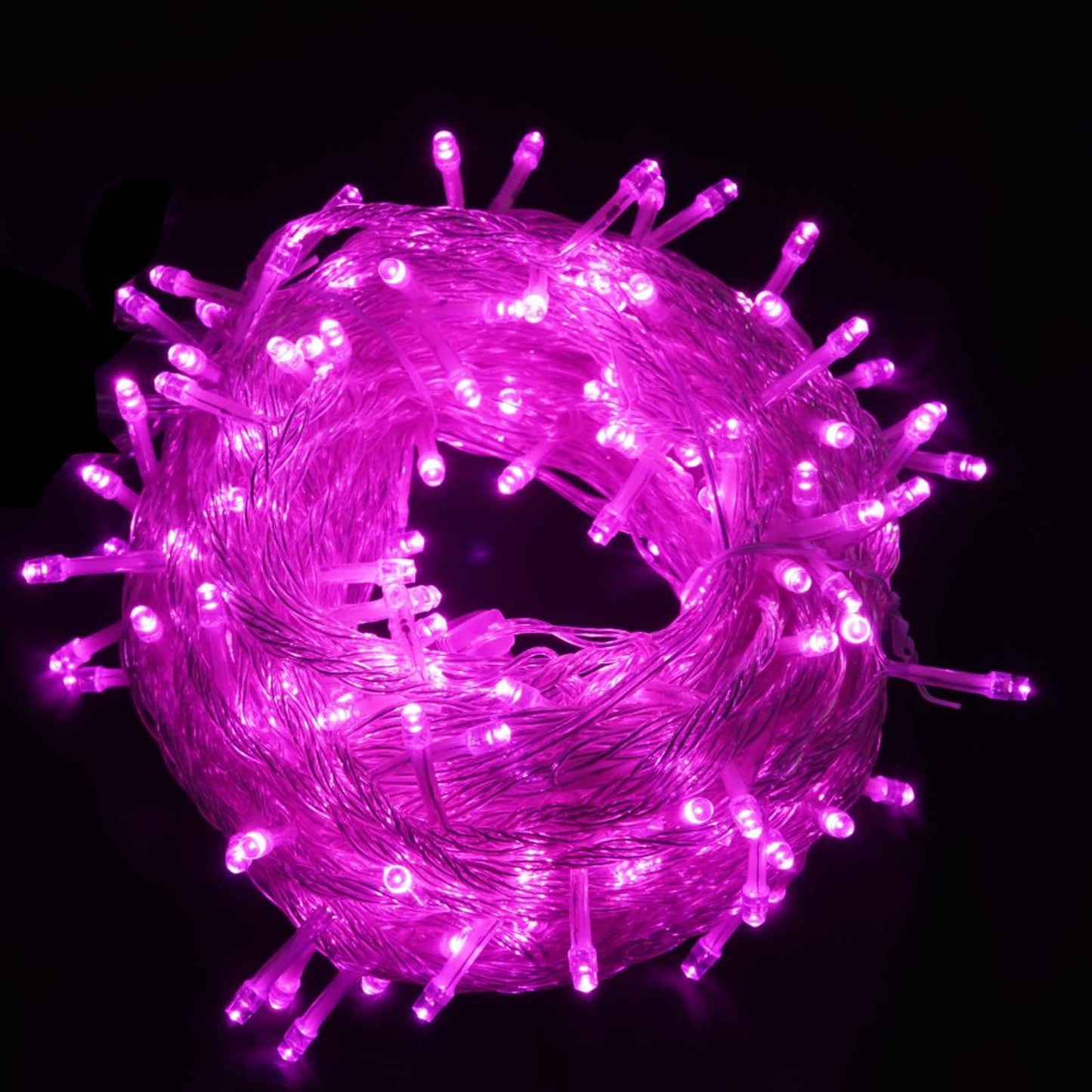 Pink (200 LED) - 1 Pack(66 Ft Transparent Wire)