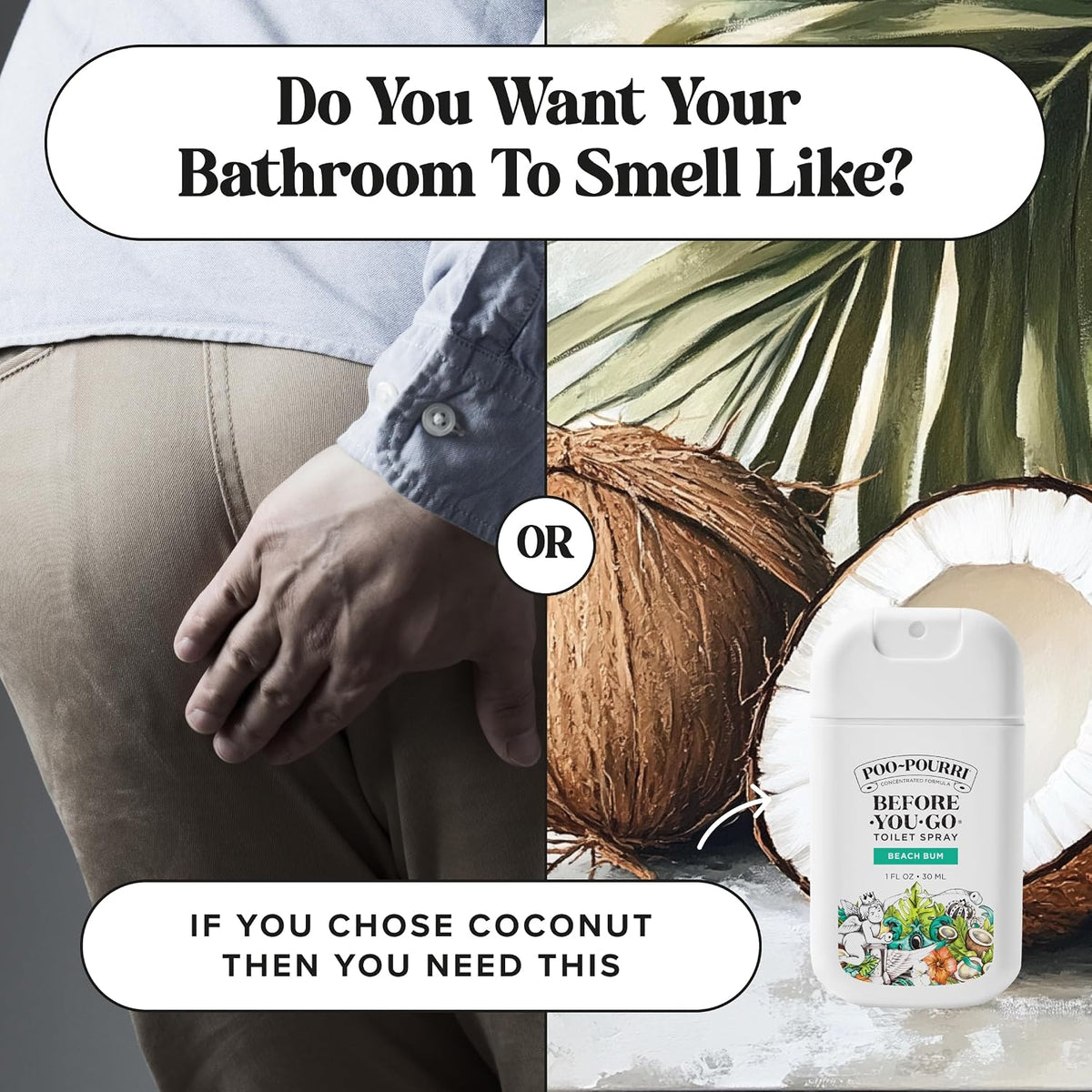 Poo-Pourri Before-You-Go Toilet Spray – Streamlined Bathroom Counter Essential, Neutral Bathroom Odor Control