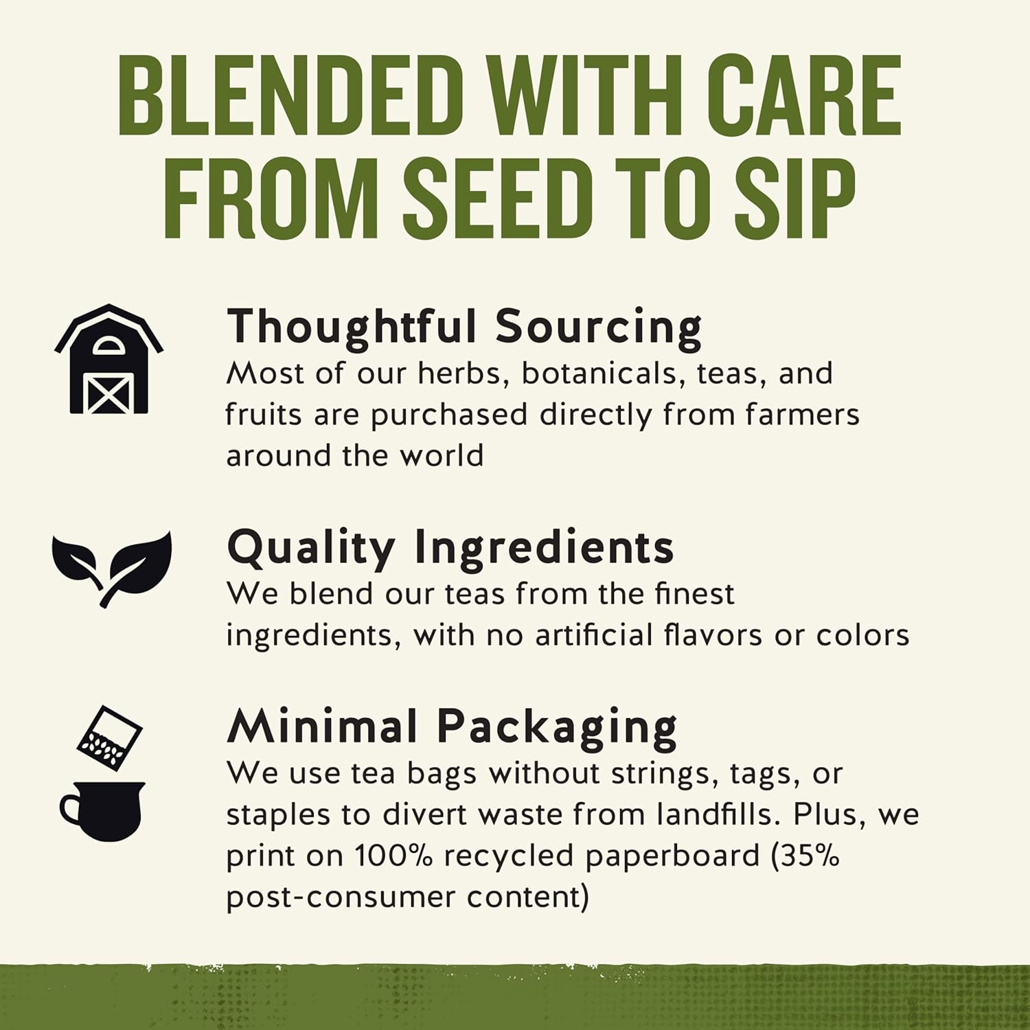 plant-based, no artificial flavors or colors, no artificial sweeteners