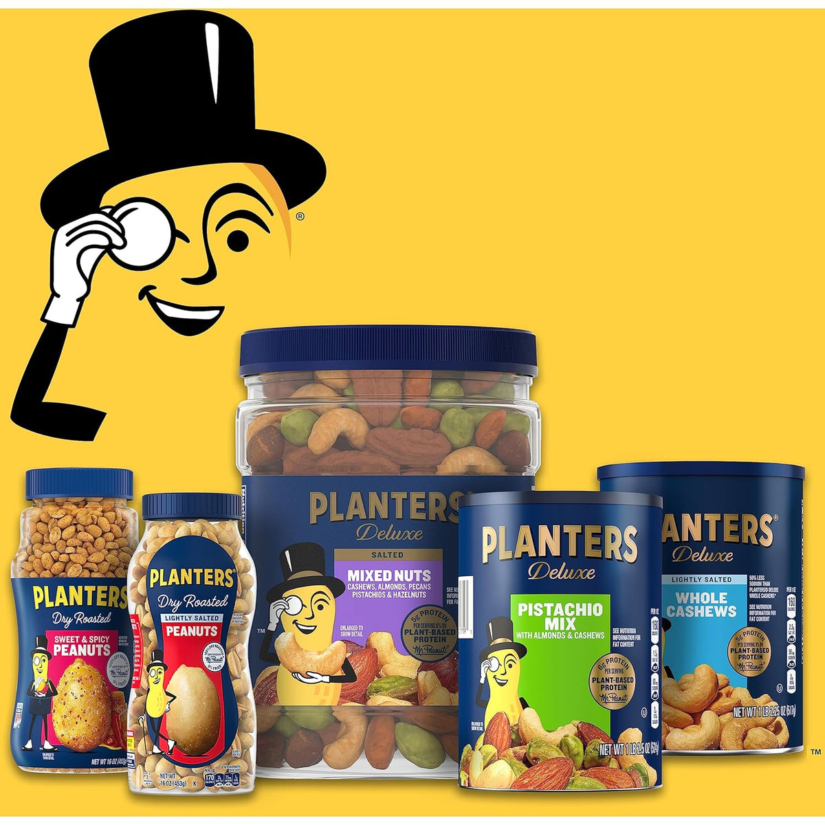 PLANTERS Whole Cashews with Sea Salt – Camping Trail Snack, Portable Protein for Hiking Trips