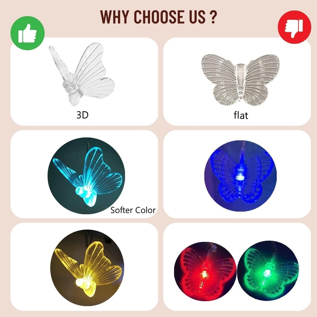 plastic butterfly shells with led light source