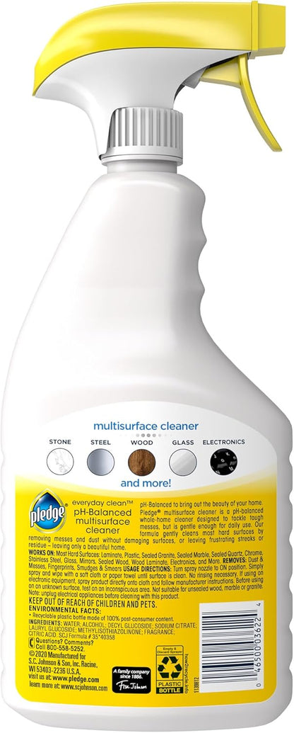 Pledge pH-Balanced Multisurface Cleaner – Single-Bottle Efficiency for Busy Remote Work Setups