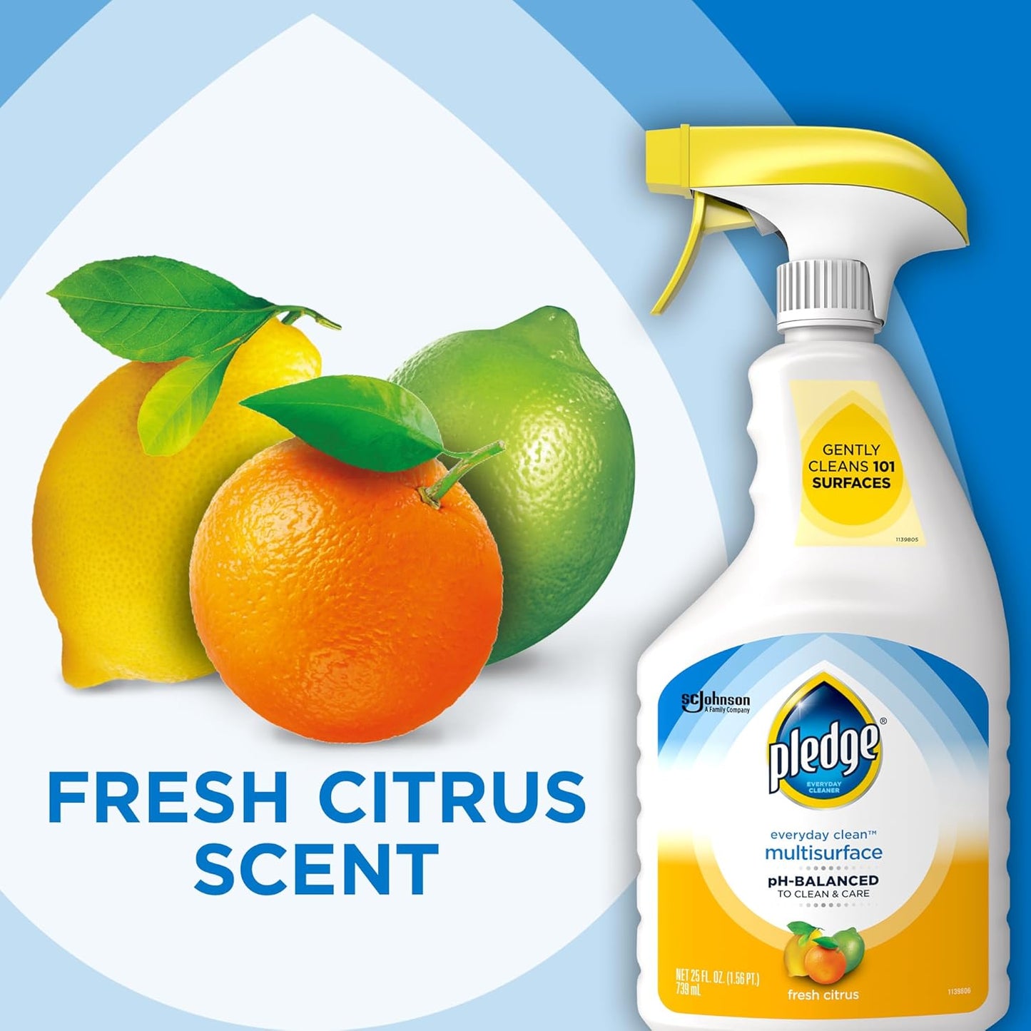 Pledge pH-Balanced Multisurface Cleaner – Single-Bottle Efficiency for Busy Remote Work Setups