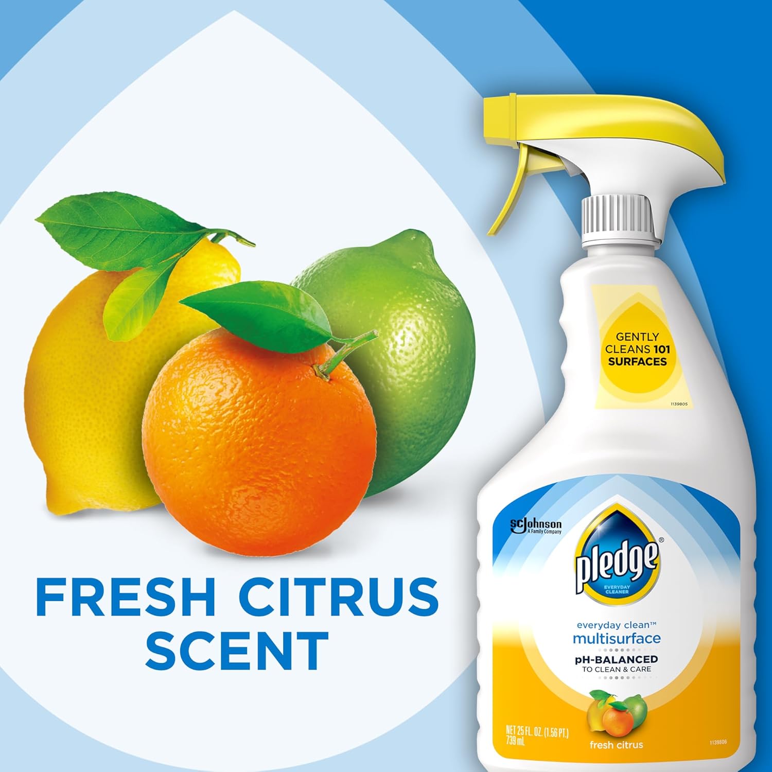 Pledge pH-Balanced Multisurface Cleaner – Single-Bottle Efficiency for Busy Remote Work Setups