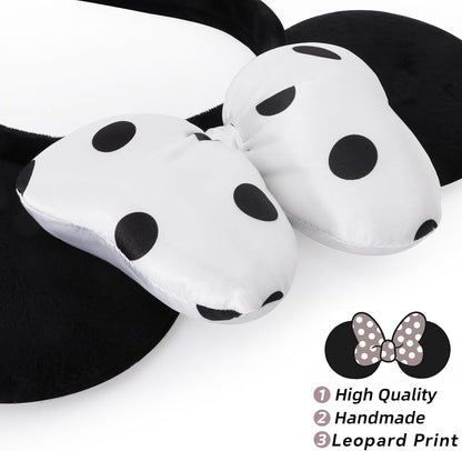 polka dot bow accent on every variant