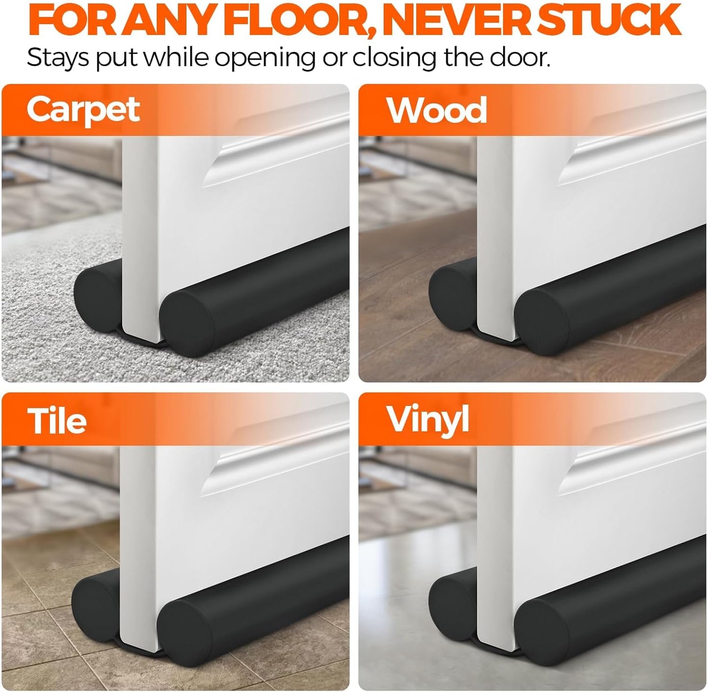 polyester construction compatible with carpet, vinyl, tile, and wood floors