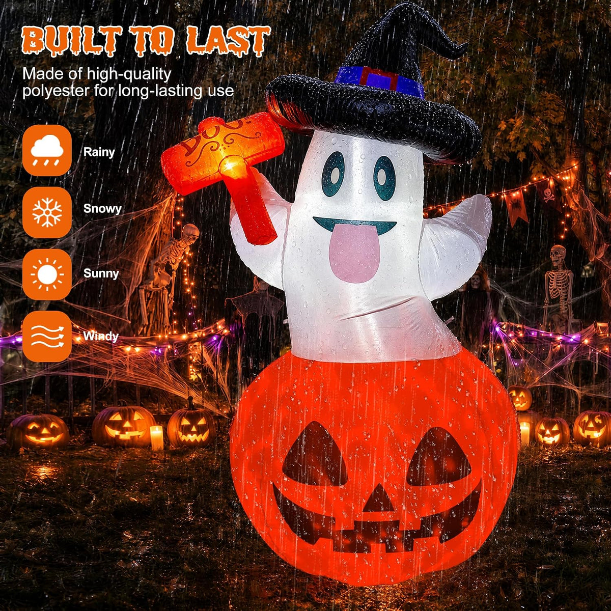 polyester outer shell with ip44-rated water resistance for outdoor seasonal use