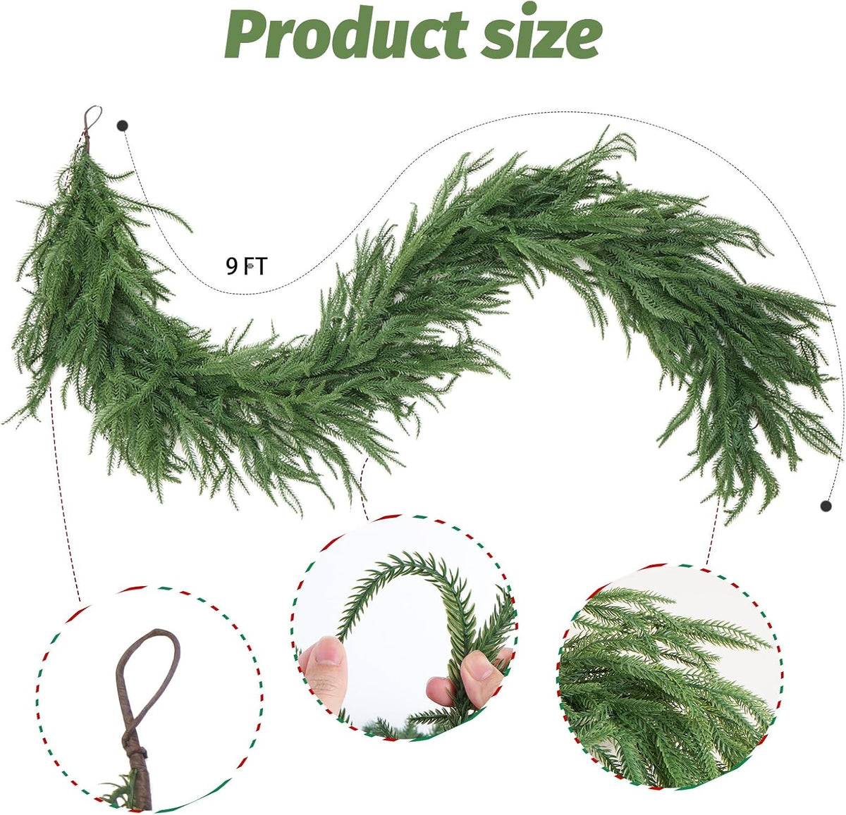 polyethylene construction designed for low-maintenance use without watering or needle shedding