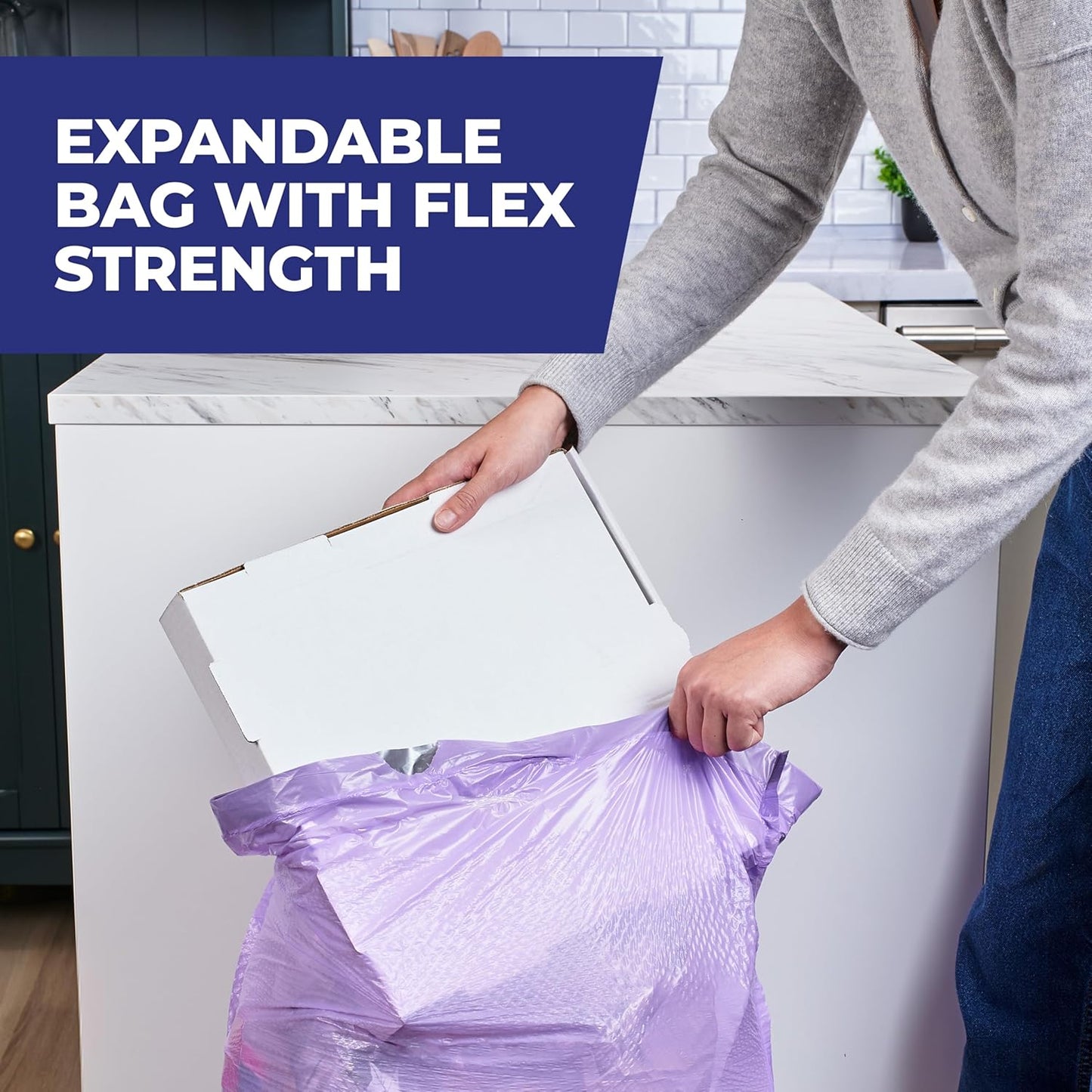 polyethylene construction with flexible stretch strength and vibrant purple color
