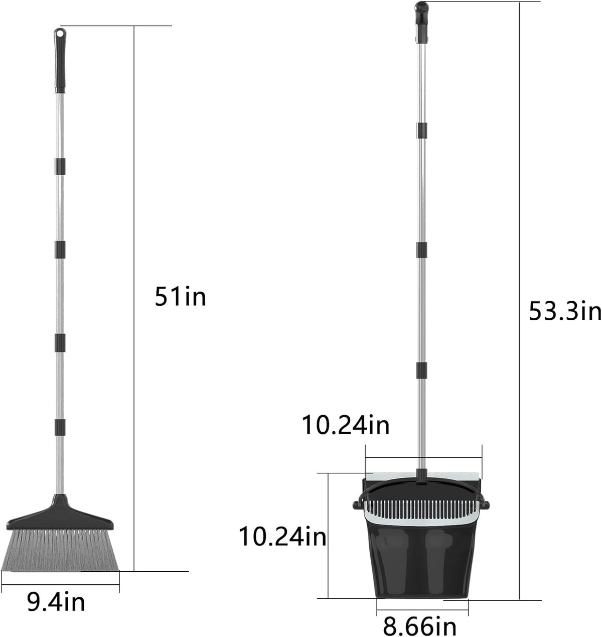 polypropylene (pp) handle and plastic construction for lightweight durability