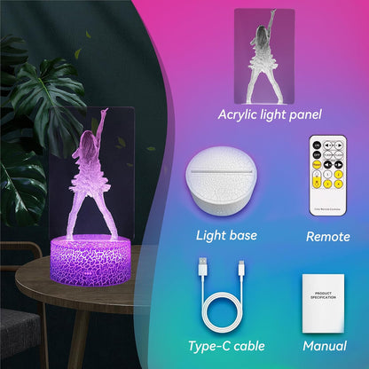 Pop Star Acrylic Night Light – Personalized Birthday Gift for Girls, 16 Color Remote Control Lamp