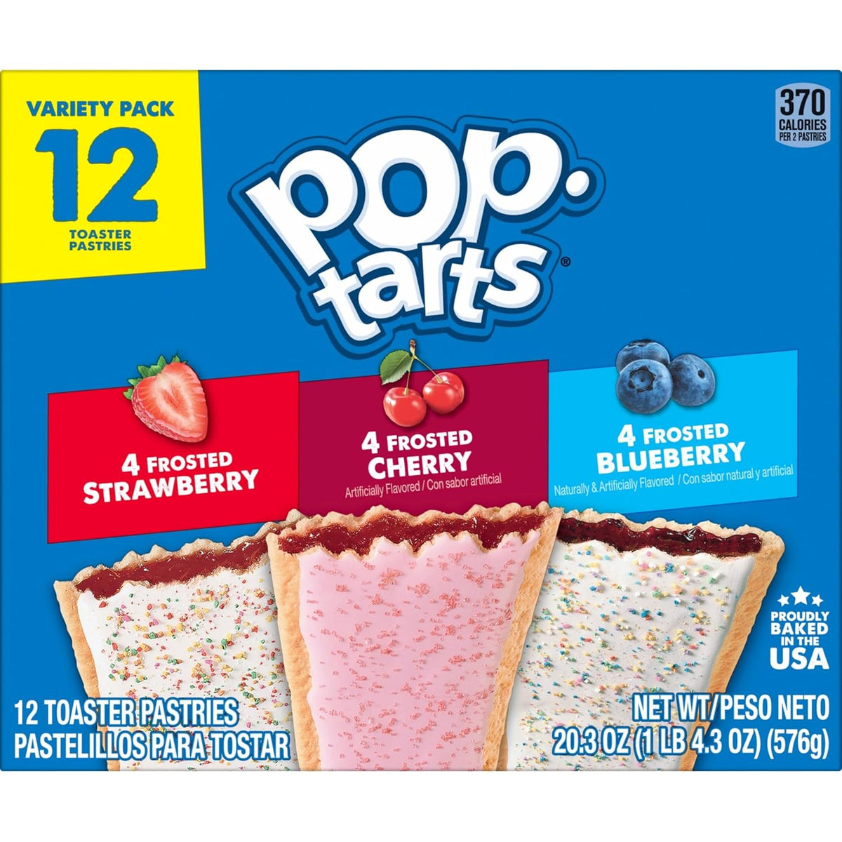 Pop-Tarts Pastry Variety, Fun Care Package Snack for College Students, 20.3oz Box (12 Count)