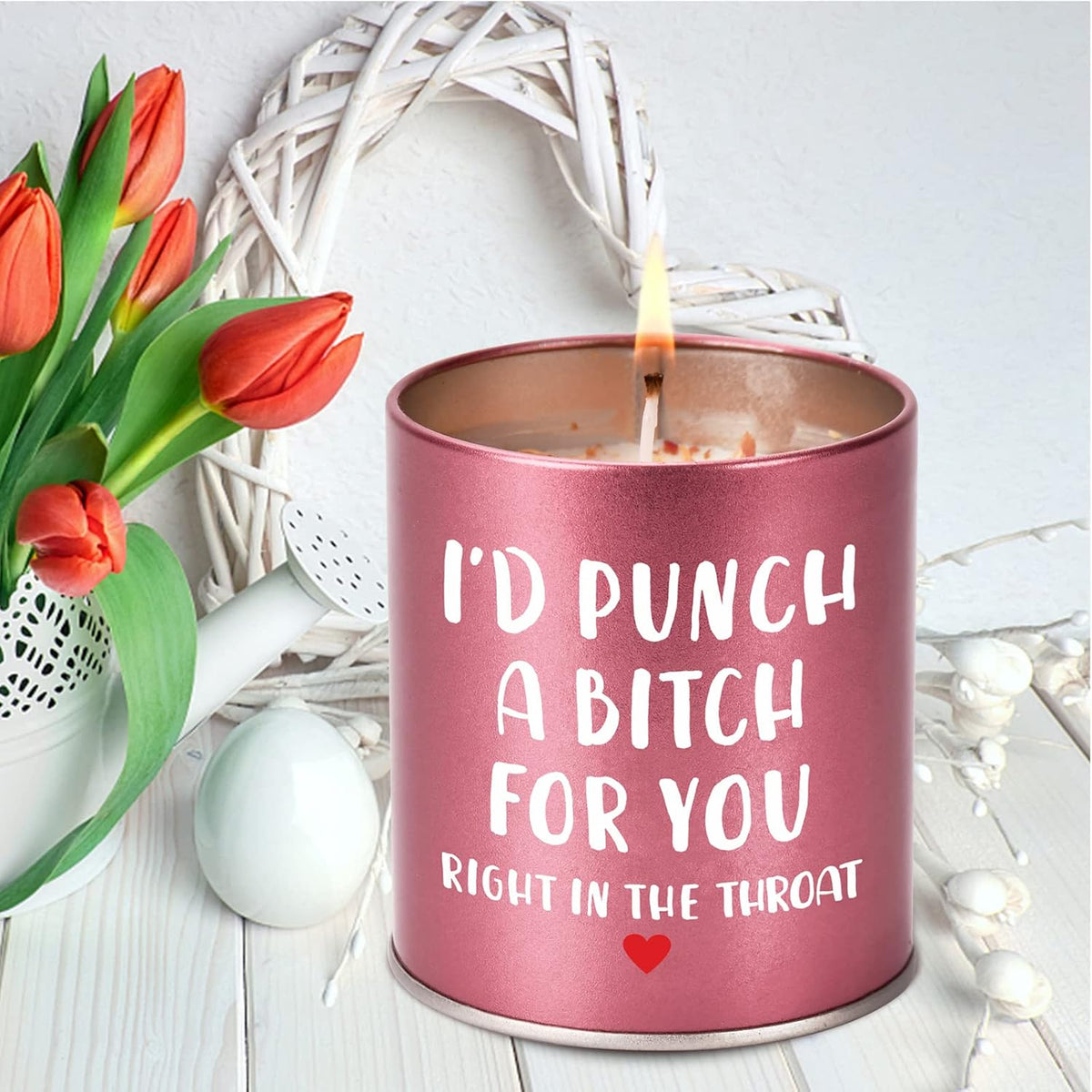 portable 3" x 3.3" tin container with glitter embellishment