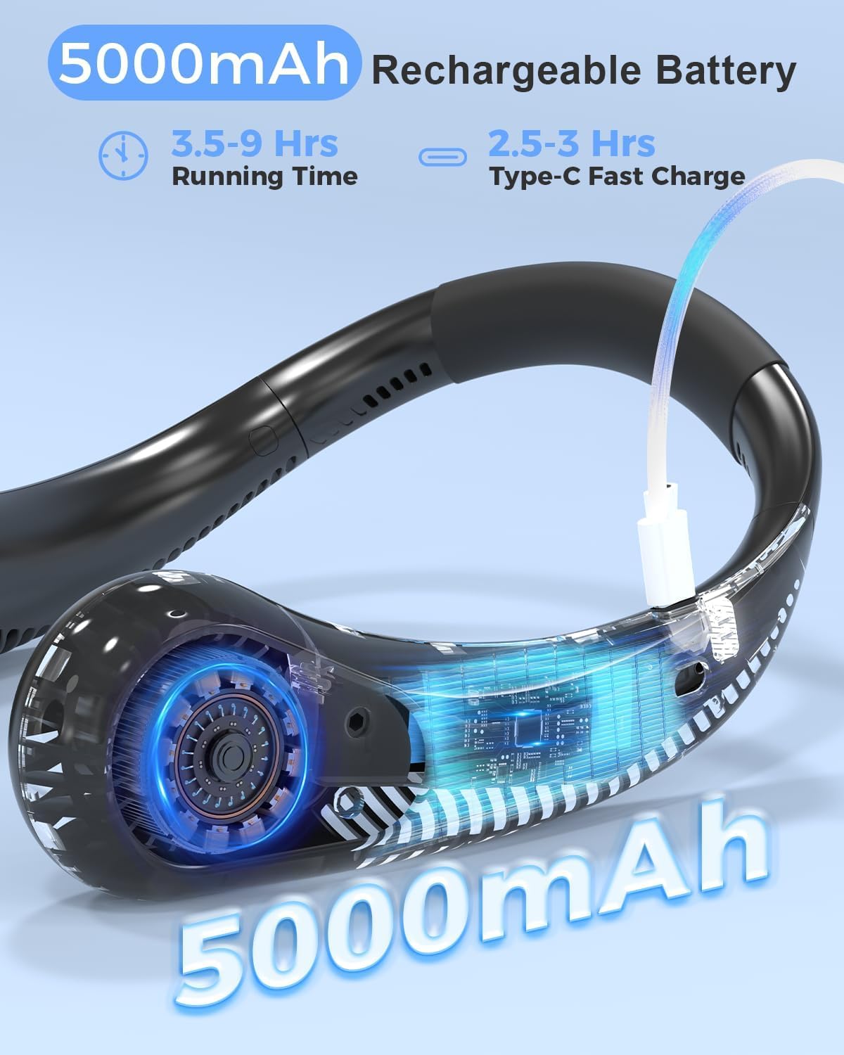 portable touch-controlled operation with a 45 db noise level and 5-watt power consumption