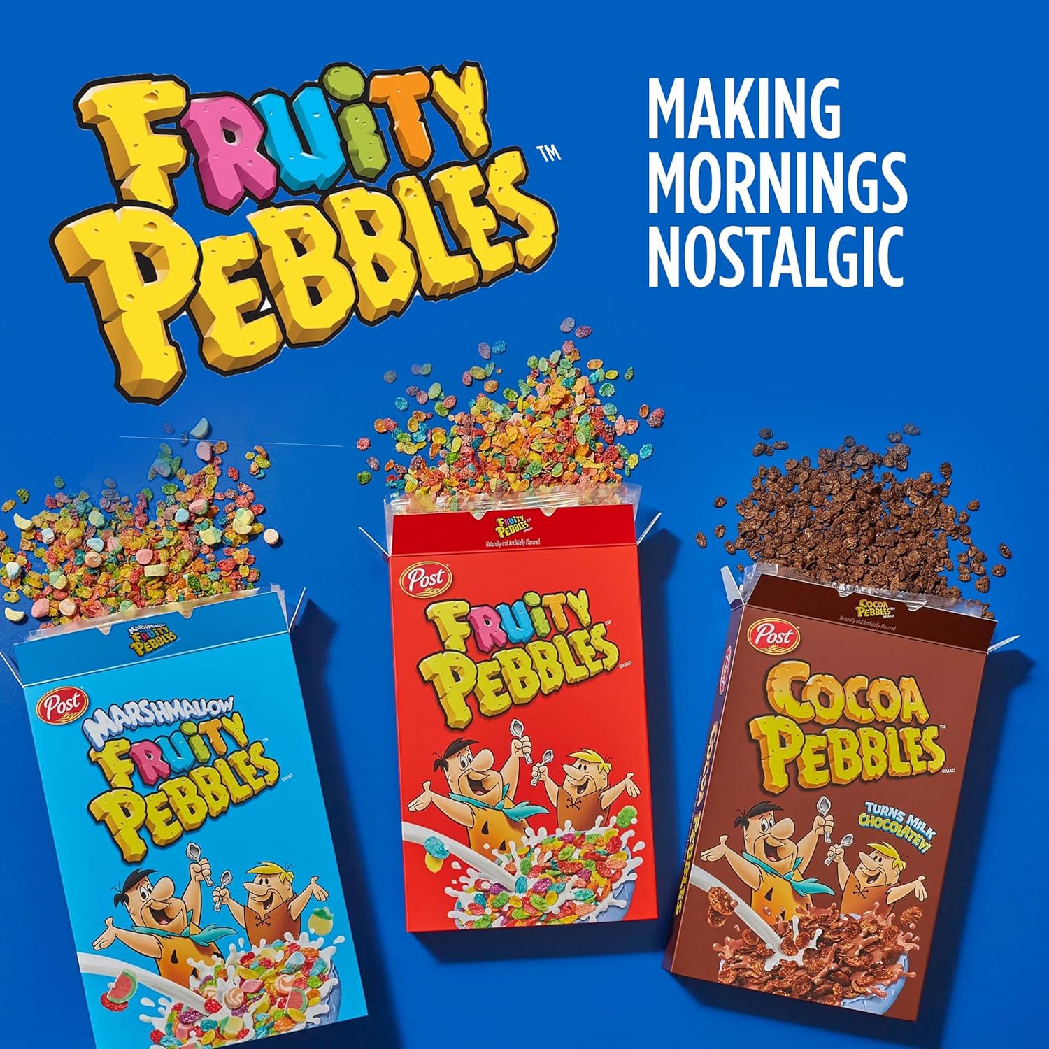 Post Fruity Pebbles Cereal – Gluten Free Kids Breakfast for Family Breakfast Table