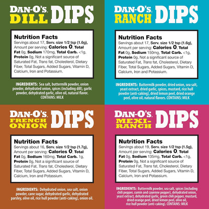 powdered dip mix form factor designed to be mixed with a wet base (sour cream, greek yogurt, or plant-based alternative)