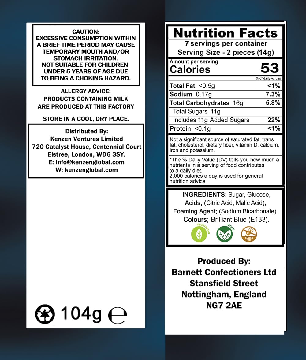 powdered sour coating engineered to last approximately 20 seconds