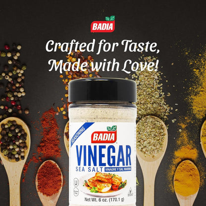 pre-blended zesty vinegar and crystalline sea salt flavor profile