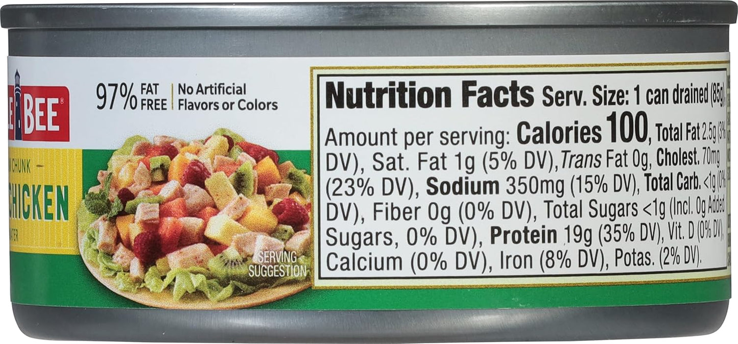 pre-cooked premium white chicken meat chunks in water