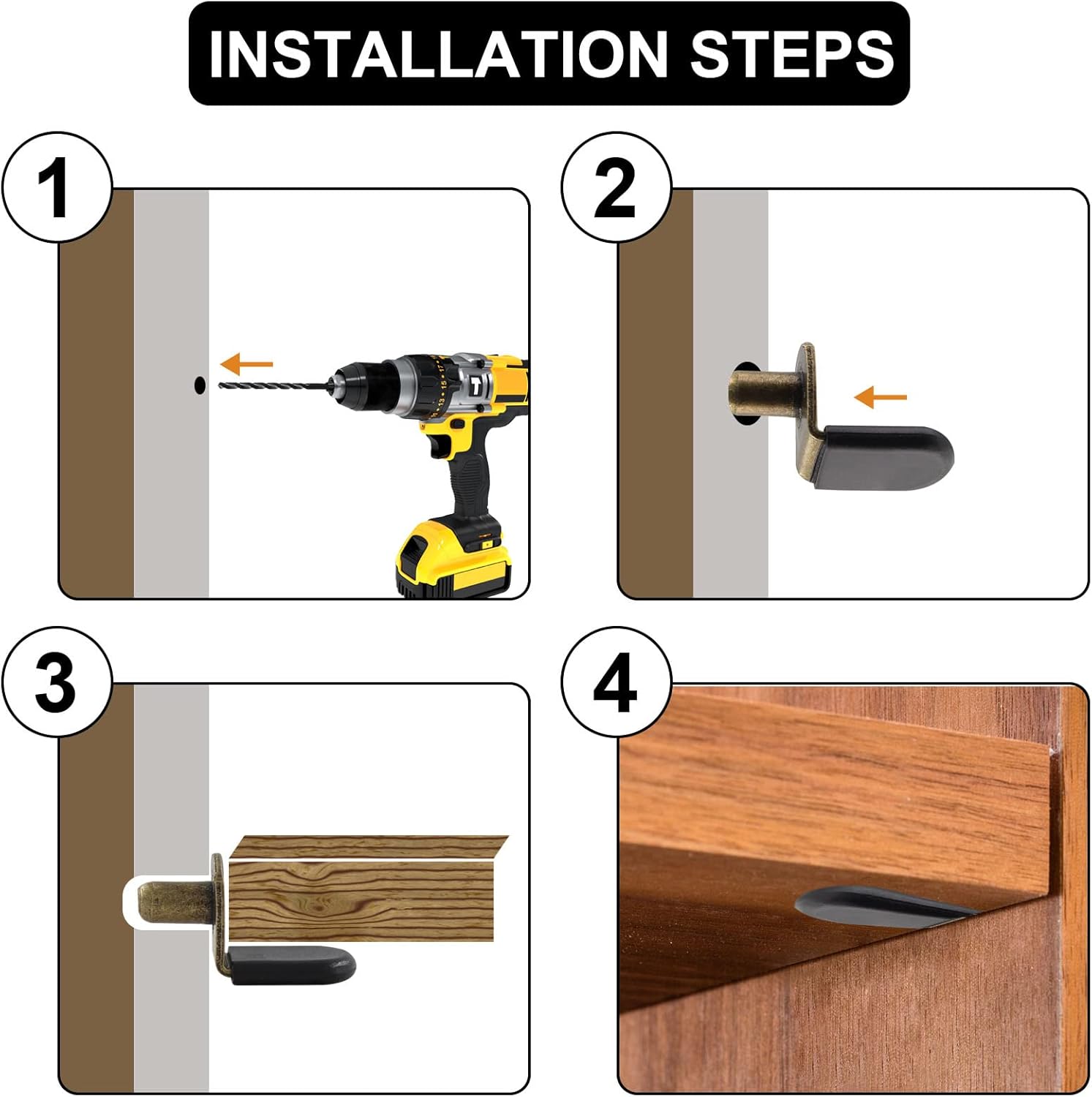 pre-drilled screw hole for through-cabinet security mounting