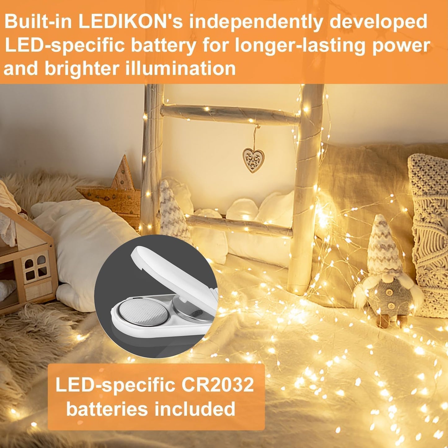 pre-installed cr2032 coin cell batteries