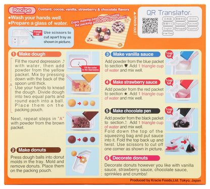 pre-measured candy powders, icing, and decorative sprinkles included in one 1.4 oz pack