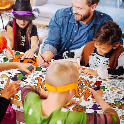 pre-printed cartoon-style halloween designs ready to color or paint