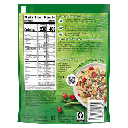 pre-seasoned butter sauce packet included with fettuccine pasta
