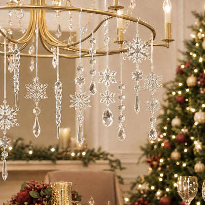 Layered Acrylic Icicle Hanging Decor – 7 Styles for Styled Christmas Tree, Mantel and Seasonal Vignettes