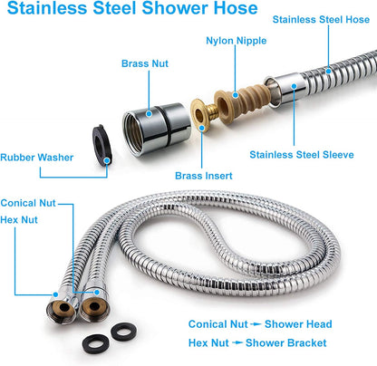 premium abs body with chrome plating and rust-resistant finish