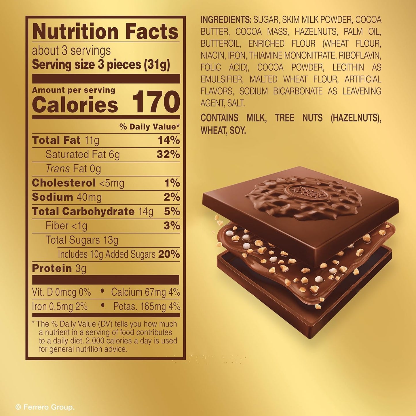 premium chocolate crafted with roasted hazelnuts and creamy fillings