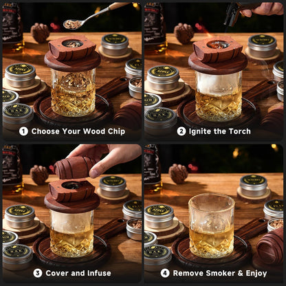 Brand Name Premium Whiskey Smoker Kit with Torch – High-End Cocktail Accessory for an Elevated Home Bar