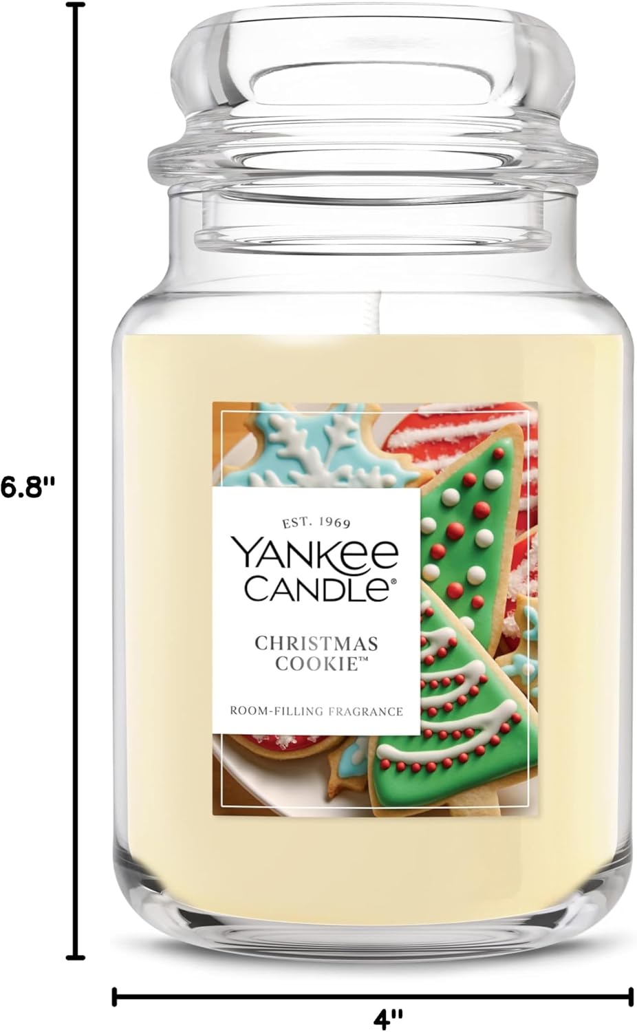 Yankee Candle Christmas Cookie 22oz Large Jar Christmas Gift for Her, Elegant Holiday Present for Mom and Best Friend