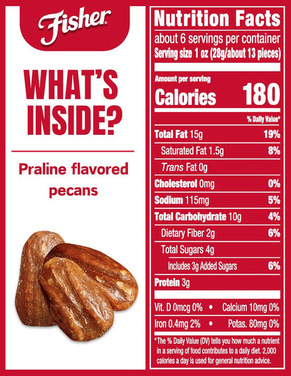 premium roasted pecan halves coated in buttery praline glaze