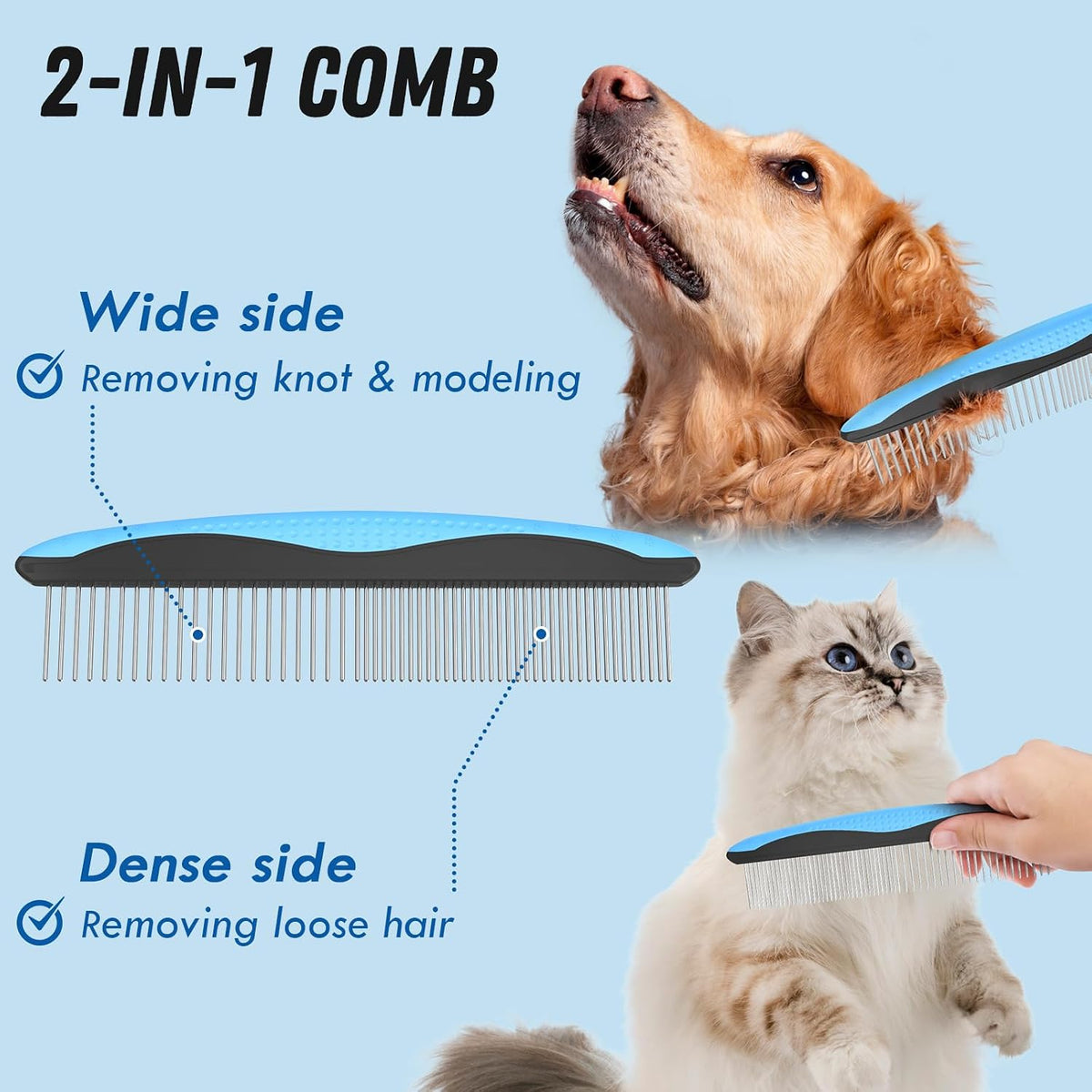premium stainless steel teeth for durability and effective mat penetration