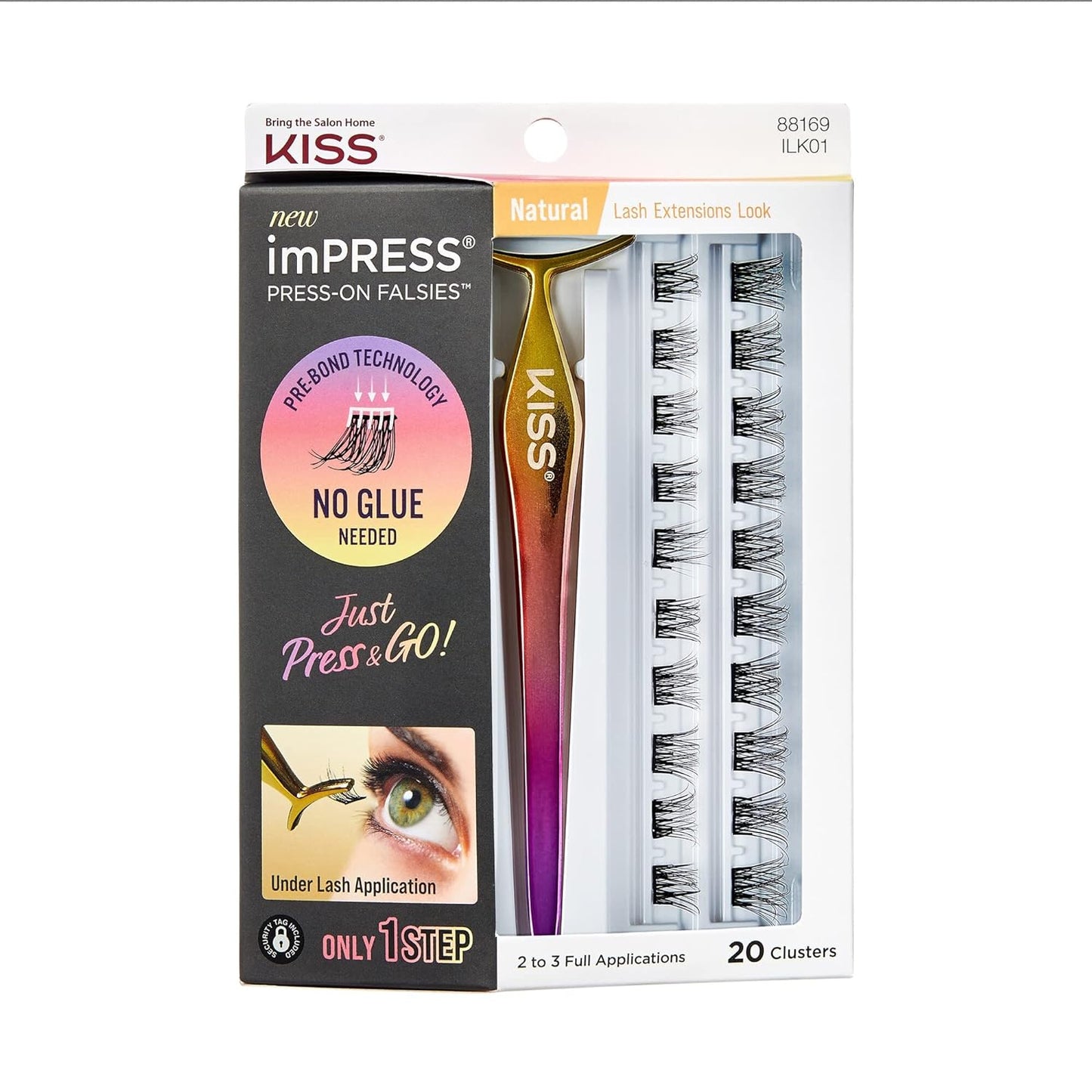 pressure-sensitive pre-bonded adhesive backing on every cluster (no separate glue)