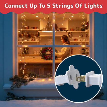 PREXTEX White Wire String Lights for Bedroom Accent, Holiday Tree Wrap, and Indoor Home Decor, 10 Ft Warm White, 50 Count