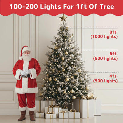 PREXTEX White Wire String Lights for Bedroom Accent, Holiday Tree Wrap, and Indoor Home Decor, 10 Ft Warm White, 50 Count
