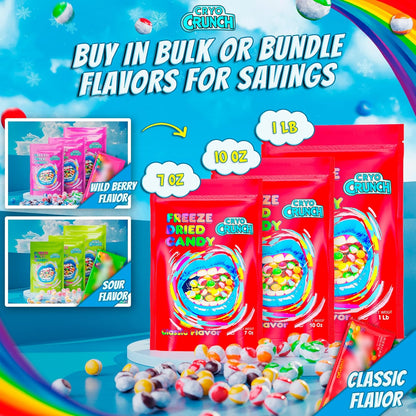 Primary Colors Candy Freeze Dried Candy 10oz Resealable Bag - Nut-Free, Soy-Free, Gluten-Free Allergy-Safe School Lunchbox Treat for Kids