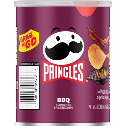 Pringles BBQ Grab N' Go – Intentional Snack Storage with Identical Stackable Cans, 12 Mini Tubs