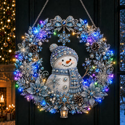 printed acrylic base designed as a hanging christmas wreath or suncatcher