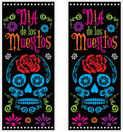 printed skeleton-on-toilet cartoon artwork in full door-coverage format