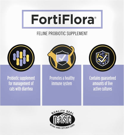 Pro Plan Veterinary Supplements FortiFlora Cat Probiotic – No-Pill, Powder-Sprinkle Safety for Multi-Cat Homes and Post-Antibiotic Recovery