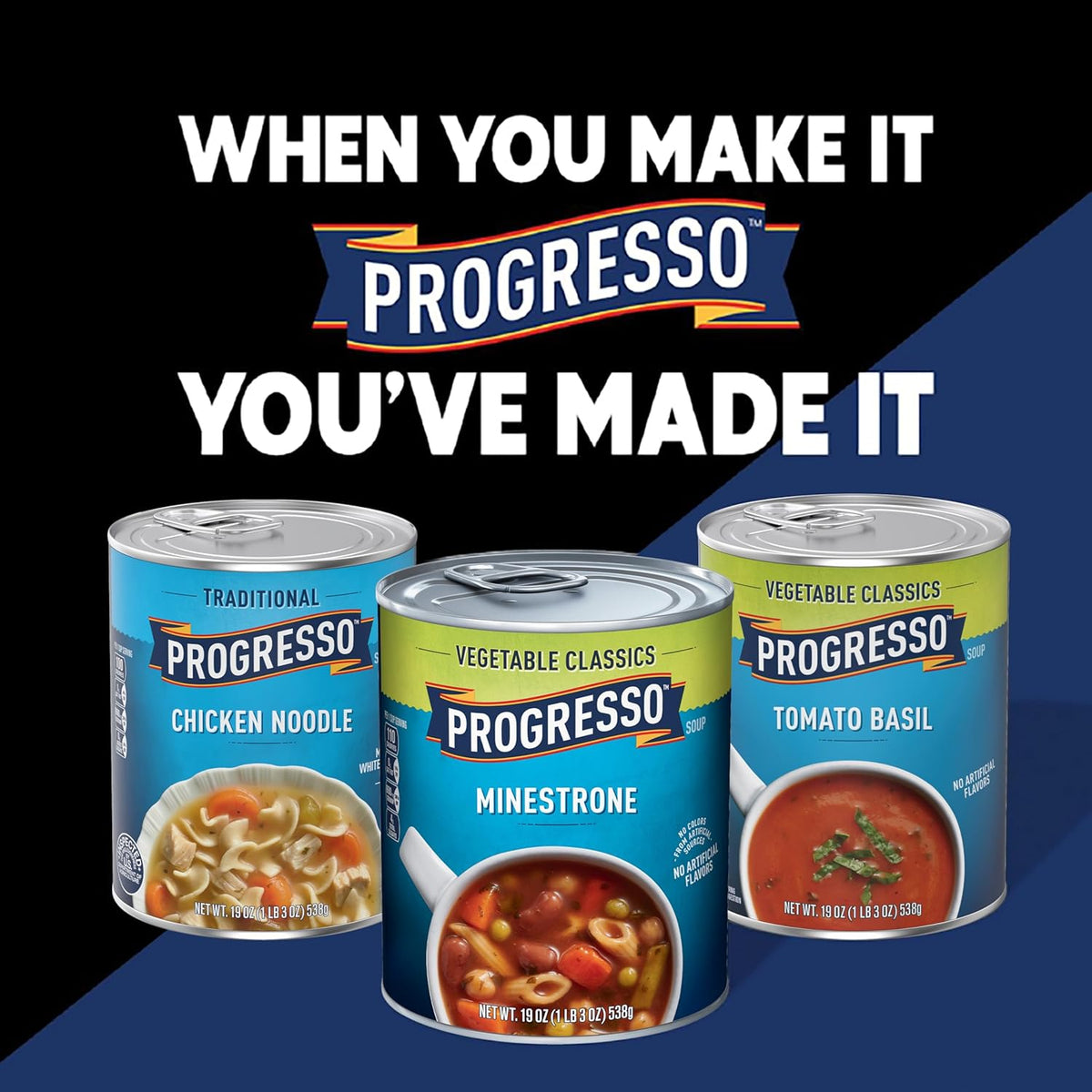 Progresso Protein Mediterranean Meatball Soup, Portable Protein Lunch for Road Trips, Tailgates, and Cabin Weekends, 18.5 oz
