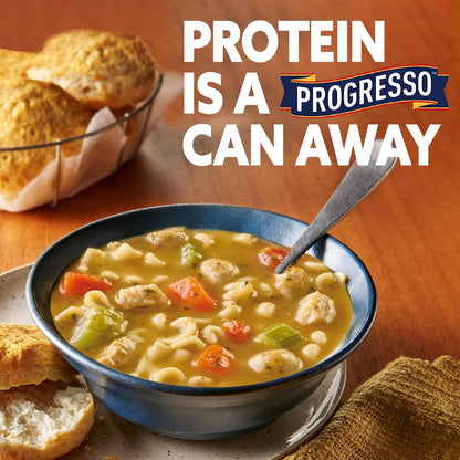 Progresso Protein Mediterranean Meatball Soup, Portable Protein Lunch for Road Trips, Tailgates, and Cabin Weekends, 18.5 oz