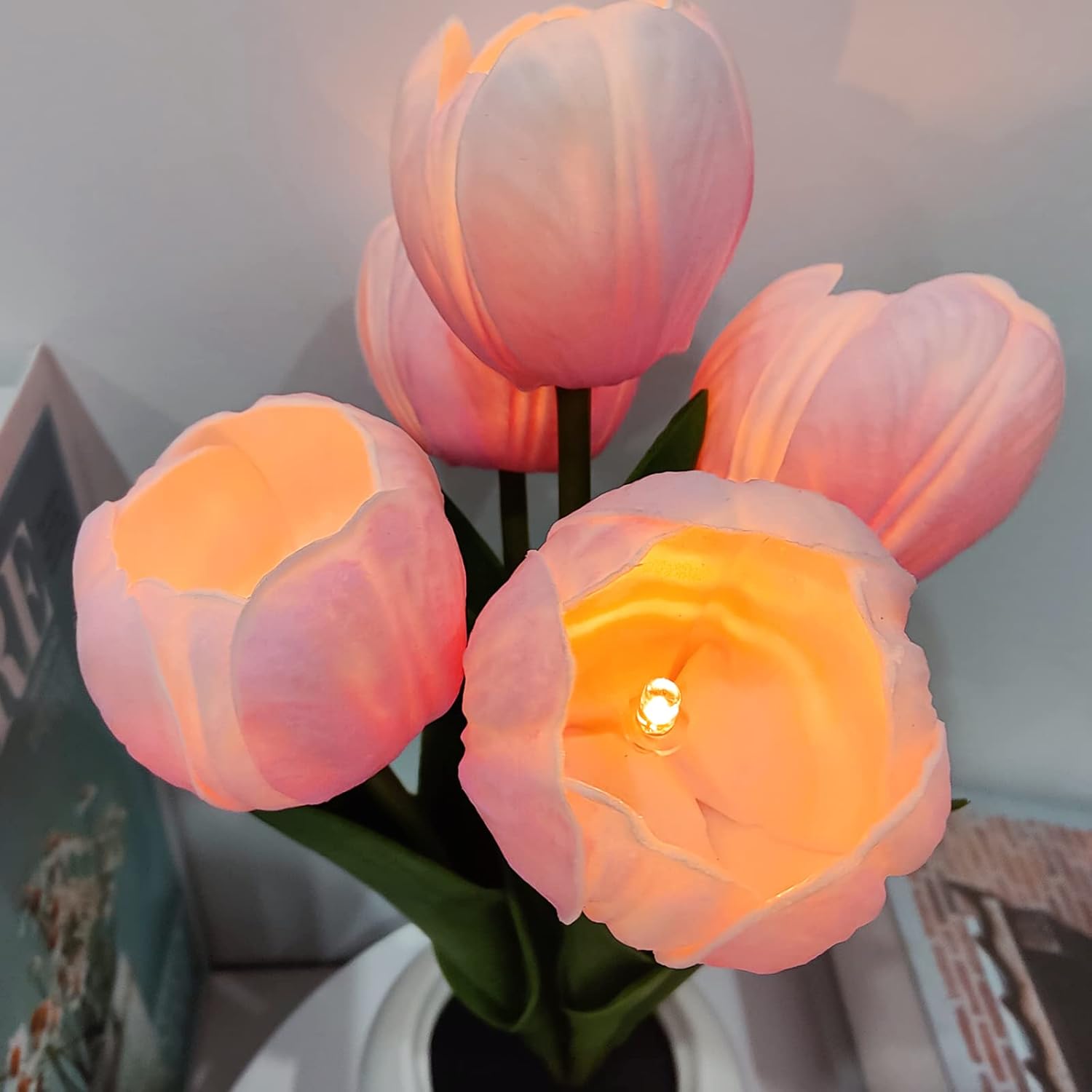 pu artificial tulip flowers with real-touch feel and fade-resistant finish